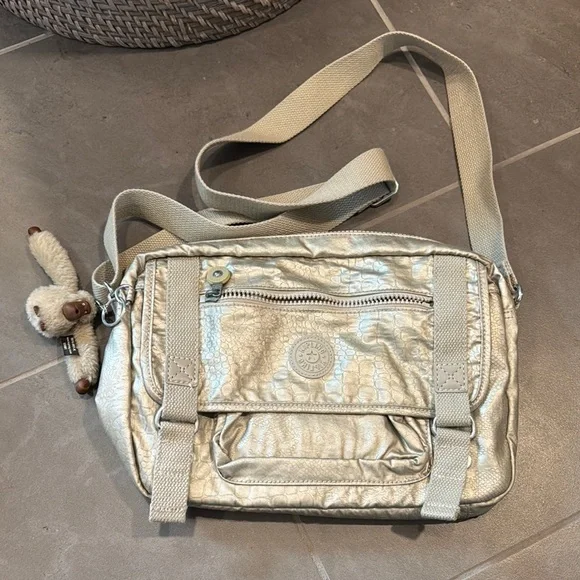 Kipling Silver Crossbody Bag with Adjustable Strap - Picture 1 of 8